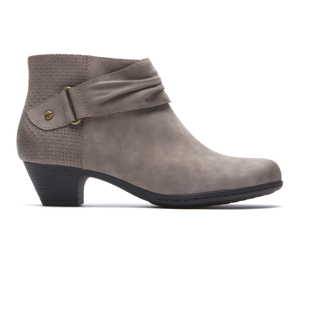 Rockport Womens Boots Grey - Brynn Rouched - UK 514-MKFHUC